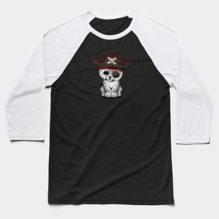 Cute Baby Snow Leopard Cub Pirate Baseball T-Shirt